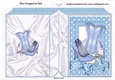 Ladies basque, shoes, makeup in blue polkadot folded book
