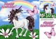 pretty unicorn with pink butterfly 8x8