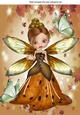 Autumn faerie in shades of brown A4 Leaf frame