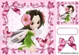 pink flower faerie in shades of pink 8x8 filagree Leaf frame