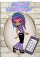 tendy girl with funky purple hair & mobile A4