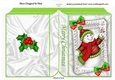 snowman with holly and bows in folded A5 book