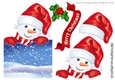Lovely jolly snowman over the edge