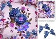 pretty blue shades of blooming flowers in flower frame 8x8