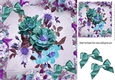 pretty turq shades of blooming flowers in flower frame 8x8