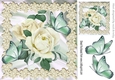 pretty cream roses with lace and satin with lilac butterflies 8x8