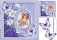 Pretty in lilac with diamonds, flowers and butterflies 8x8