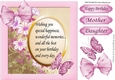 pretty pink flowers with butterfly & verse topper 8x8