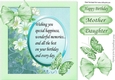 pretty green flowers with butterfly & verse topper 8x8