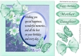 pretty turq flowers with butterfly & verse topper 8x8