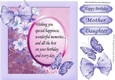 pretty purple flowers with butterfly & verse topper 8x8