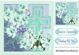 pretty daffs with turq cross (sympathy) 8x8