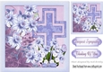 pretty daffs with purple cross (sympathy) 8x8