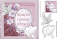 White Doves with pink flowers with verse on card front 8x8 (sympathy)