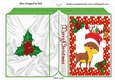 Cute Rudey with holly in snow frame A5 Folded Book
