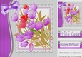 So Pretty! Painted pastel tulips with lilac bow 8x8