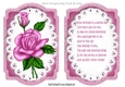 pink roses on lace card front and  insert A5