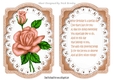peach roses on lace card front and  insert A5