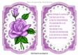 lilac roses on lace card front and  insert A5