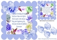 Pretty scalloped frame of a mixture of roses & flowers & blue bows with verse 8x8