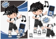Hip Hop Boy Dancing in Blue/Black Abstract A5 Frame