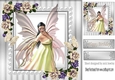 Beautiful fantasy Angel with purple roses and butterflies 8x8