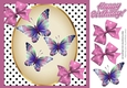 pink polkadot Bows with butterflies 8x8