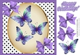 purple polkadot Bows with butterflies 8x8
