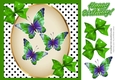 green polkadot Bows with butterflies 8x8