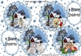 Four lovely toppers of snow scenes with critters & inserts (set one)