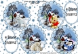 Four lovely toppers of snow scenes with critters & inserts (set two)