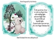 Cute little polar bear with snow scene turq bracket Card front/insert