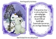 Cute little polar bear with snow scene purple bracket Card front/insert