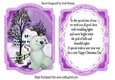 cute kitten with roses/flowers in lilac polkadot frame