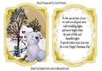 Cute little polar bear with snow scene gold bracket Card front/insert