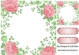 Pretty pink rose and leaf card front 8x8