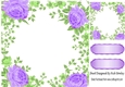 Pretty purple rose and leaf card front 8x8