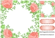 Pretty peach rose and leaf card front 8x8
