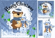 Best of Snow friends cute snowman with bear (blue) 8x8