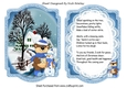 Christmas snow scene bear & snowman bracket card/verse