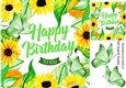 Sunny sun flowers and butterflies for you 8x8