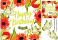 Pretty painted flowers and butterflies for you 8x8