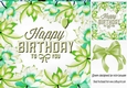 Pretty lime and turq flower birthday frame 8x8