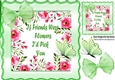If Friends were Flowers!, Green bow in scalloped frame