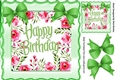 Pretty floral scalloped frame with corner green bows