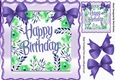 Pretty floral scalloped frame with corner purple bows