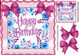 Pretty floral scalloped frame with corner pink bows