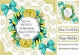 Birthday filled with sunshine and love floral turq bow 8x8