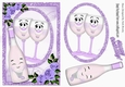 Lilac toony glases with with Lilac roses in sparkle frame A5