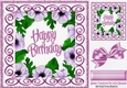 lilac painted flower frame with bow and scroll 8X8